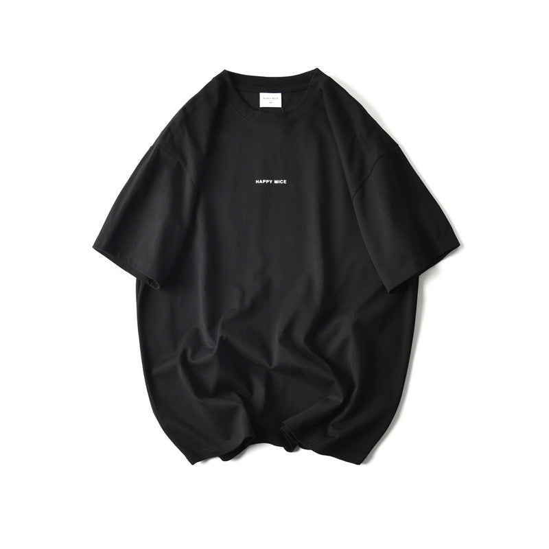 Wordmark Crewneck Tee, flat lay Black