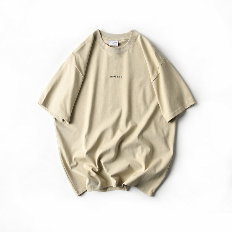 Wordmark Crewneck Tee, flat lay Stone