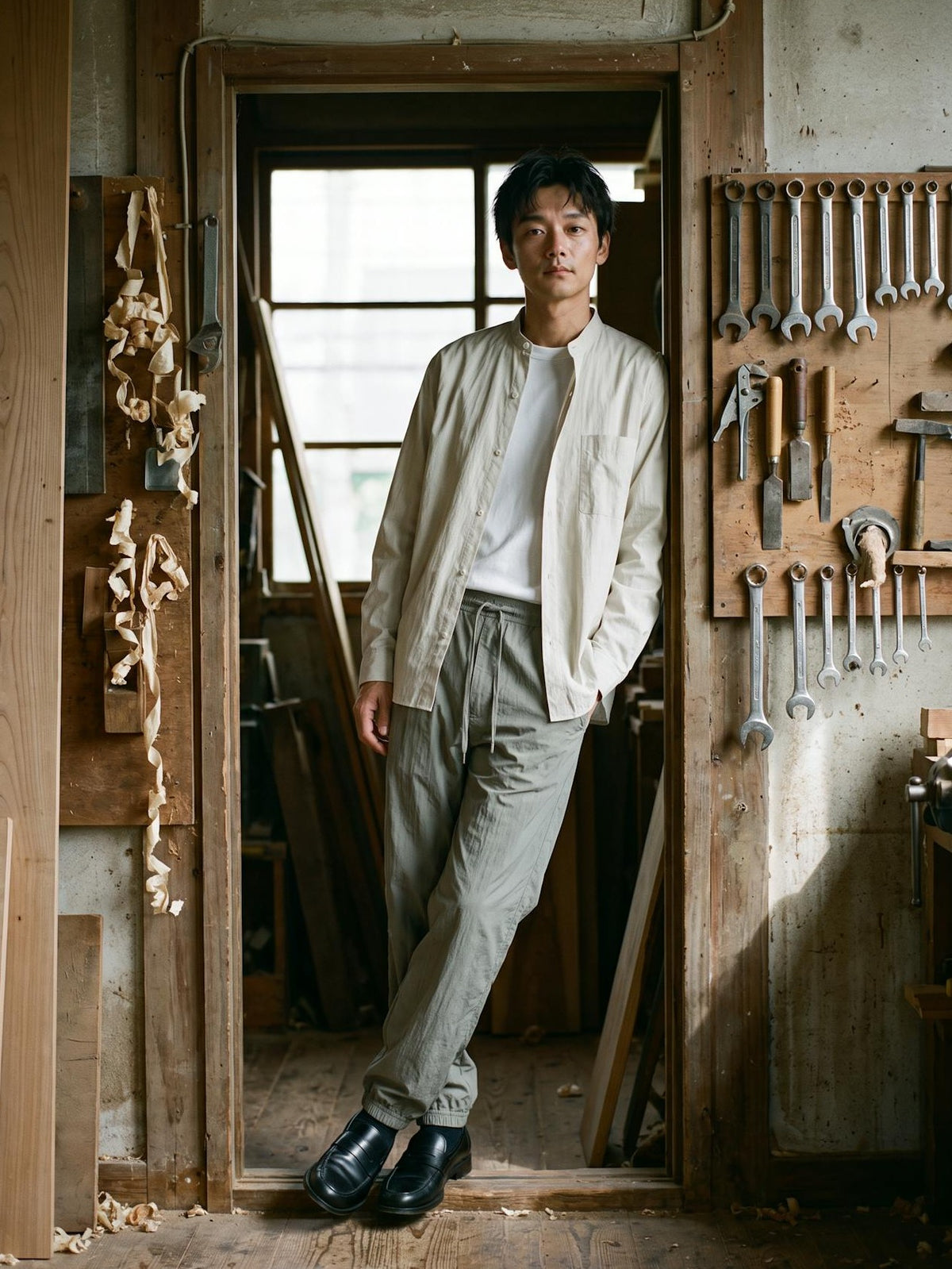 Worn on location, natural light
