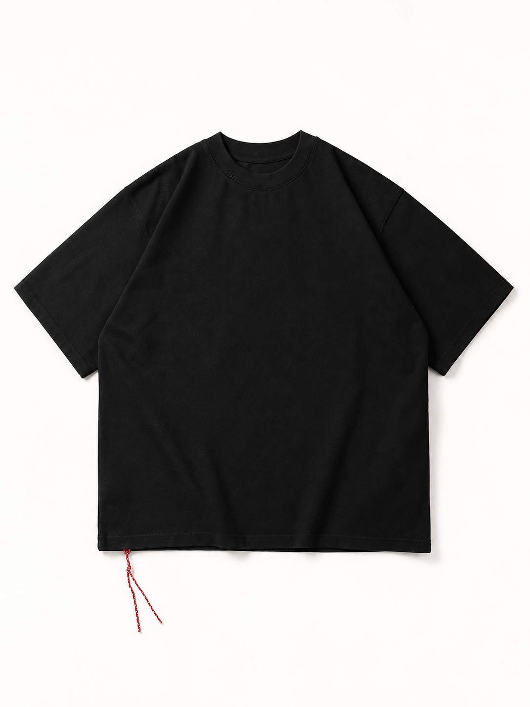 [color:black] Drop-Shoulder Crewneck Tee — product studio view