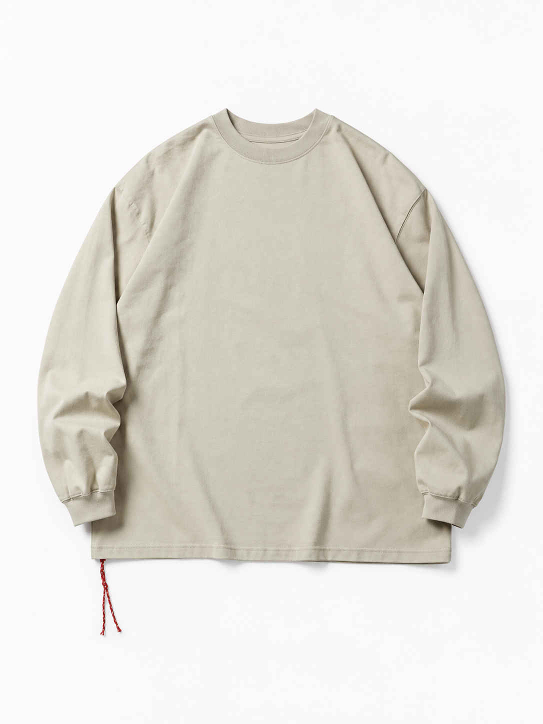 [color:apricot] Washed Long-Sleeve Tee — product studio view