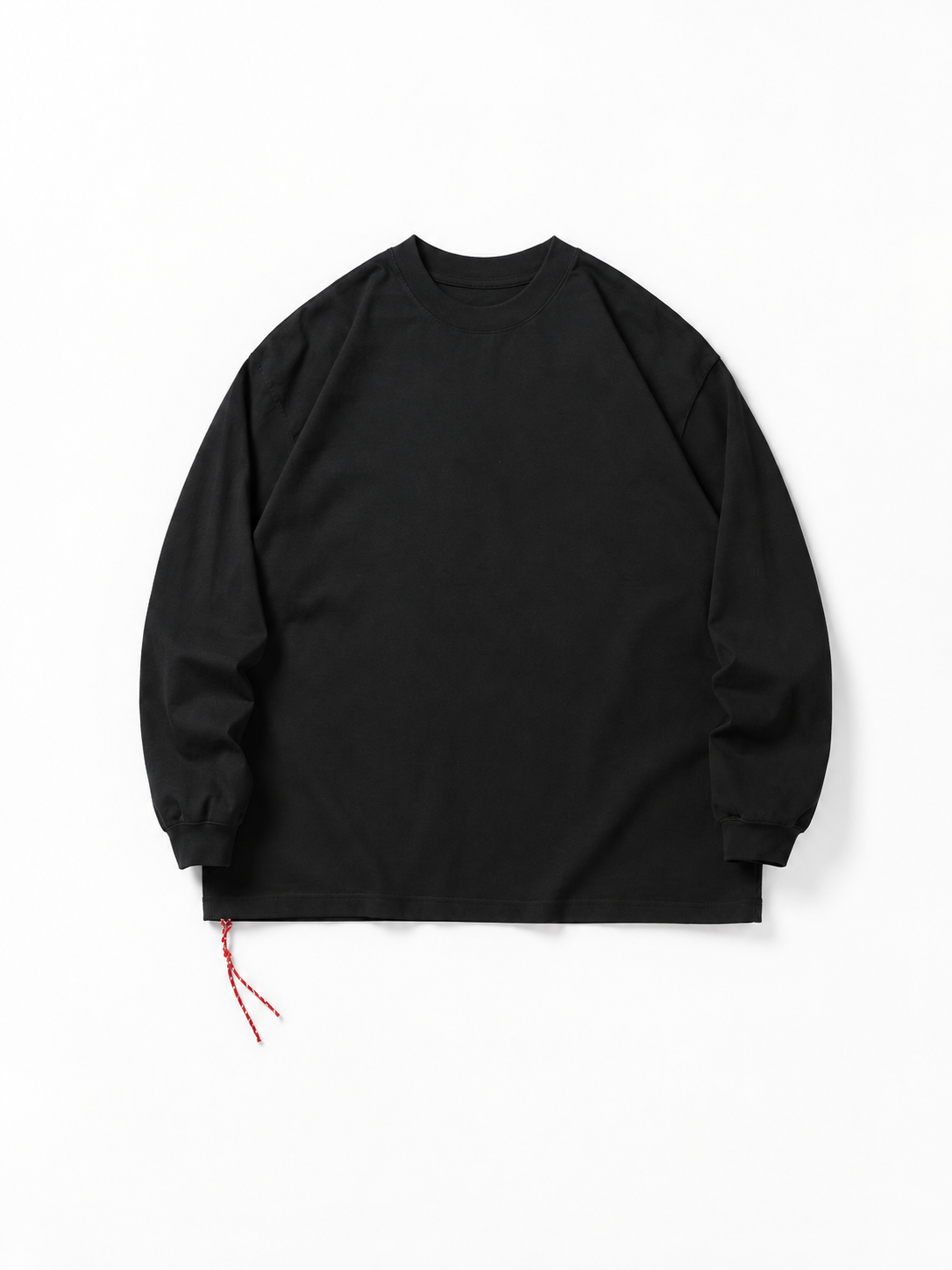 [color:black] Washed Long-Sleeve Tee — product studio view