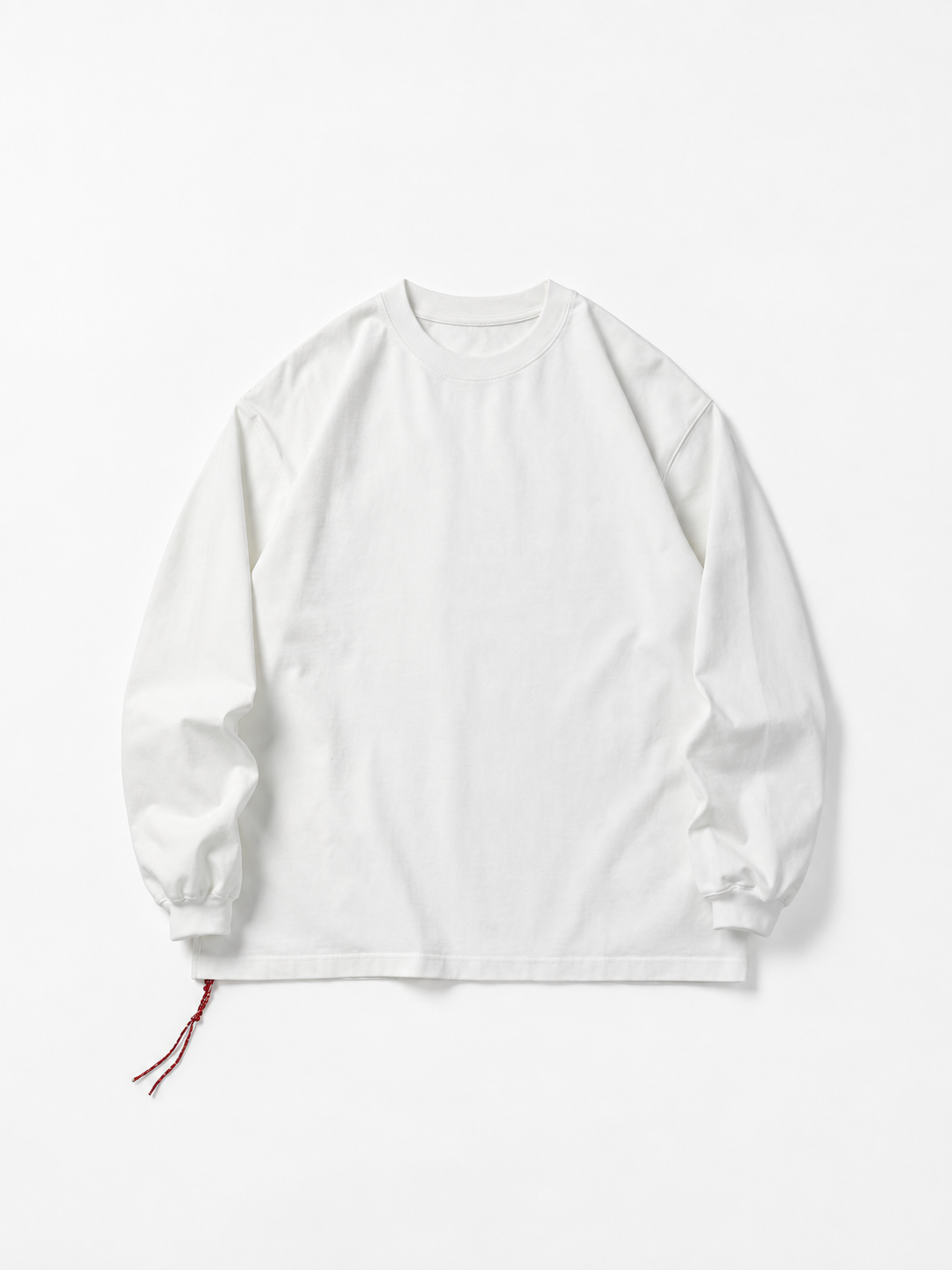 [color:white] Washed Long-Sleeve Tee — product studio view