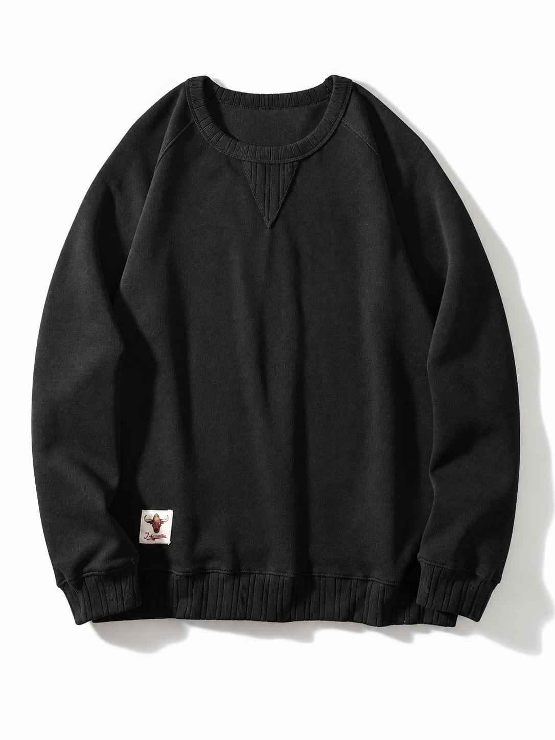 [color:black] Washed Crewneck Sweatshirt — product studio view