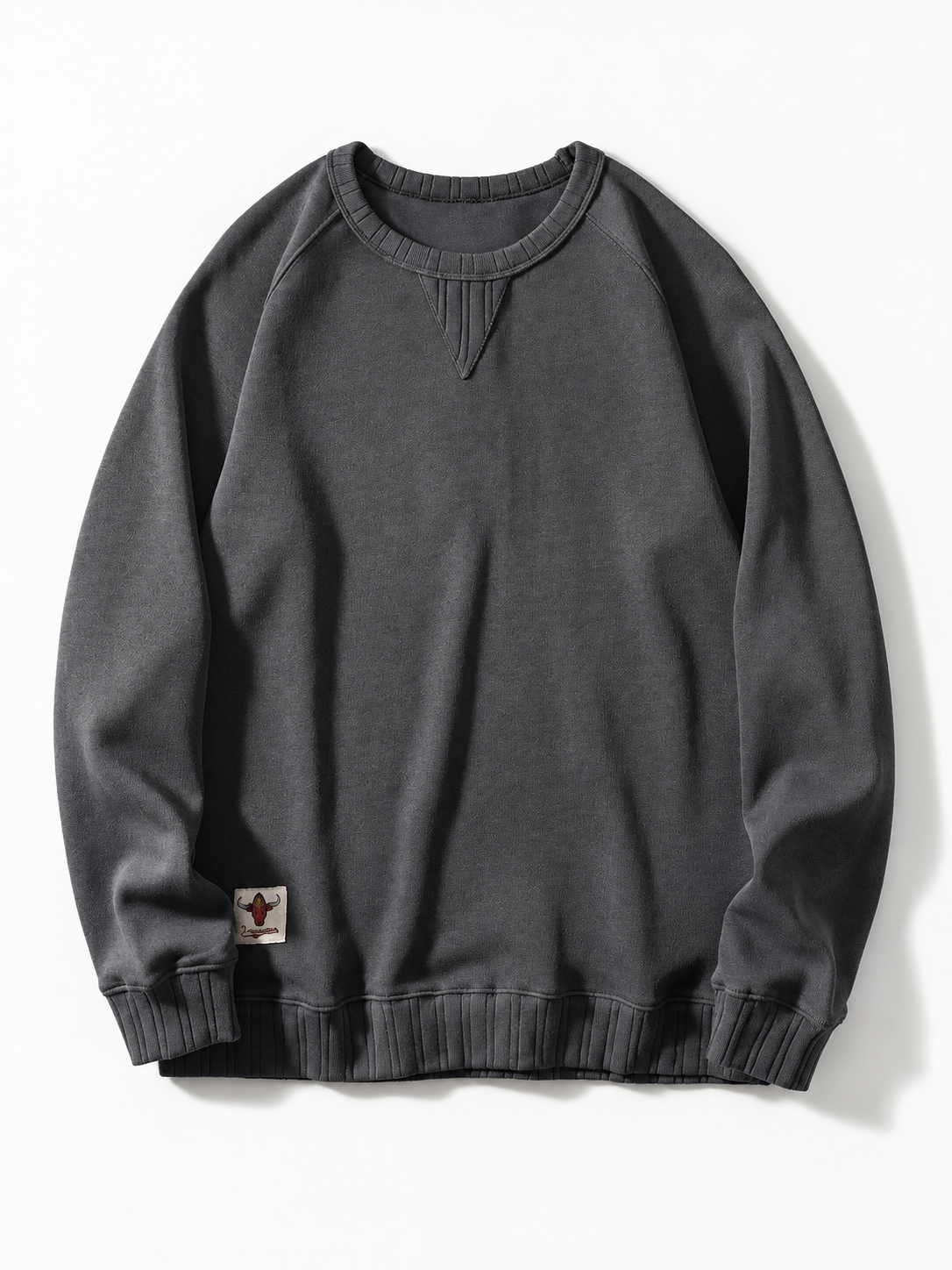 [color:iron-gray] Washed Crewneck Sweatshirt — product studio view