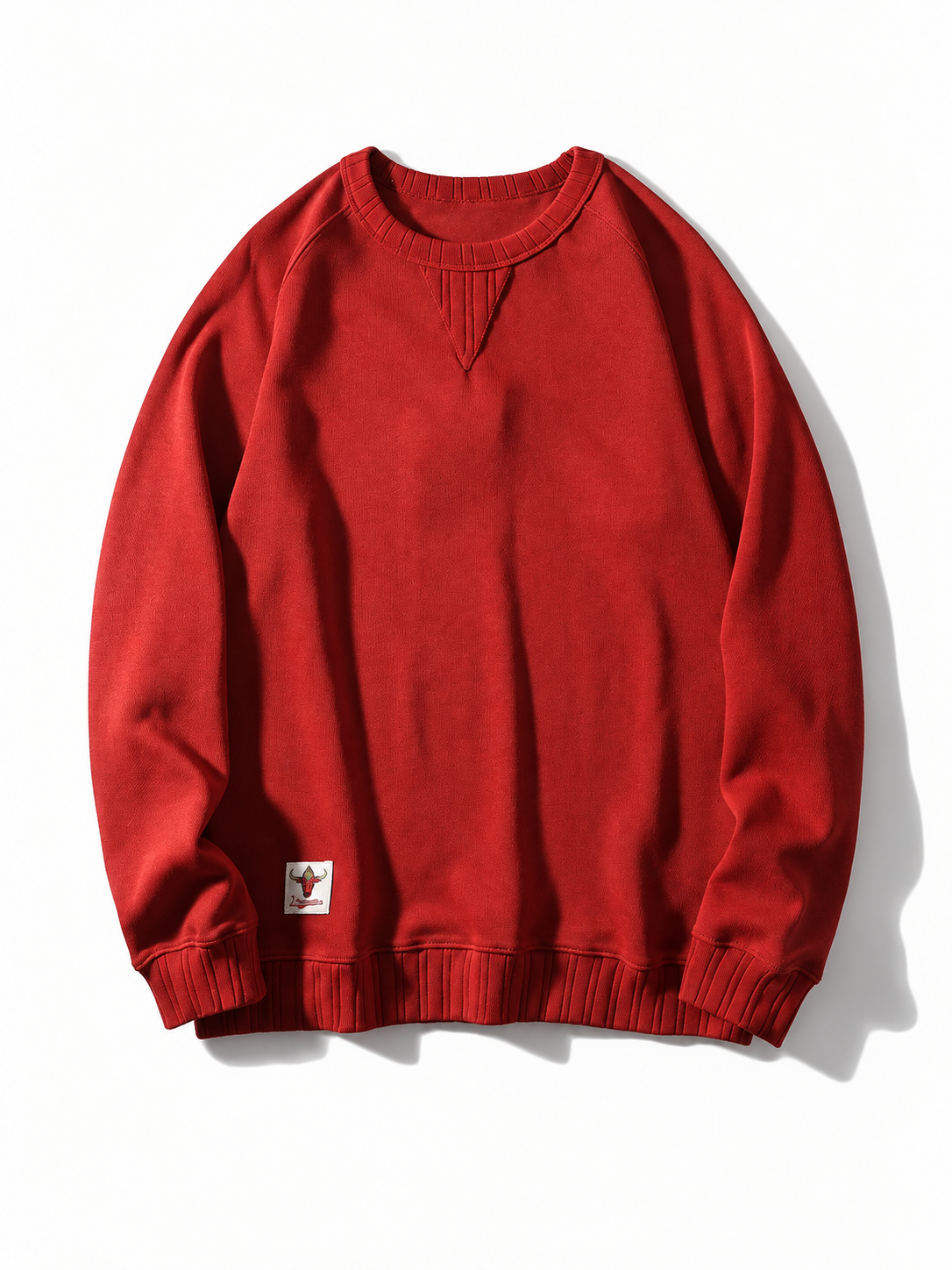 [color:red] Washed Crewneck Sweatshirt — product studio view