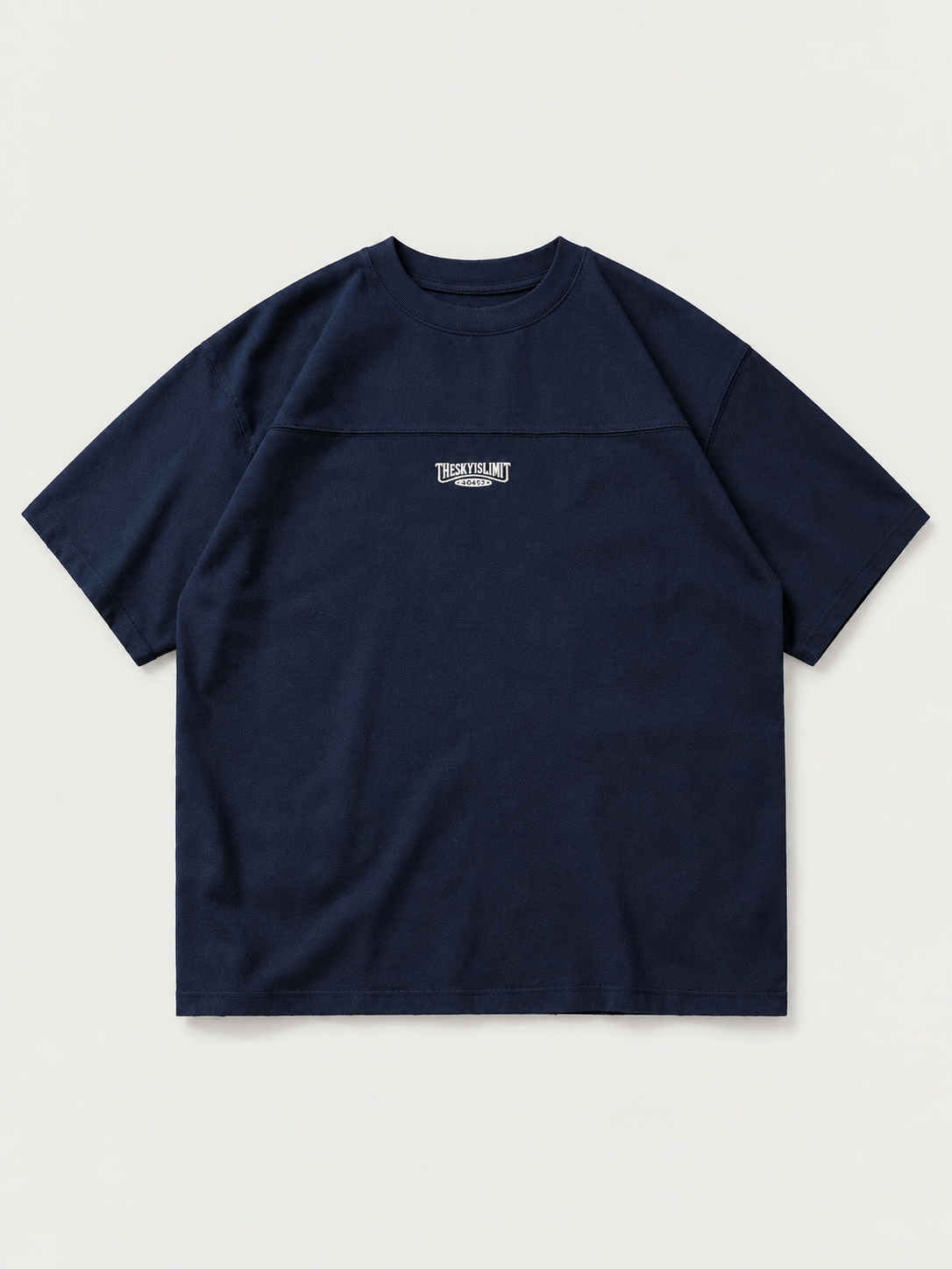[color:navy-blue] Compact-Neck Tee — navy blue studio front