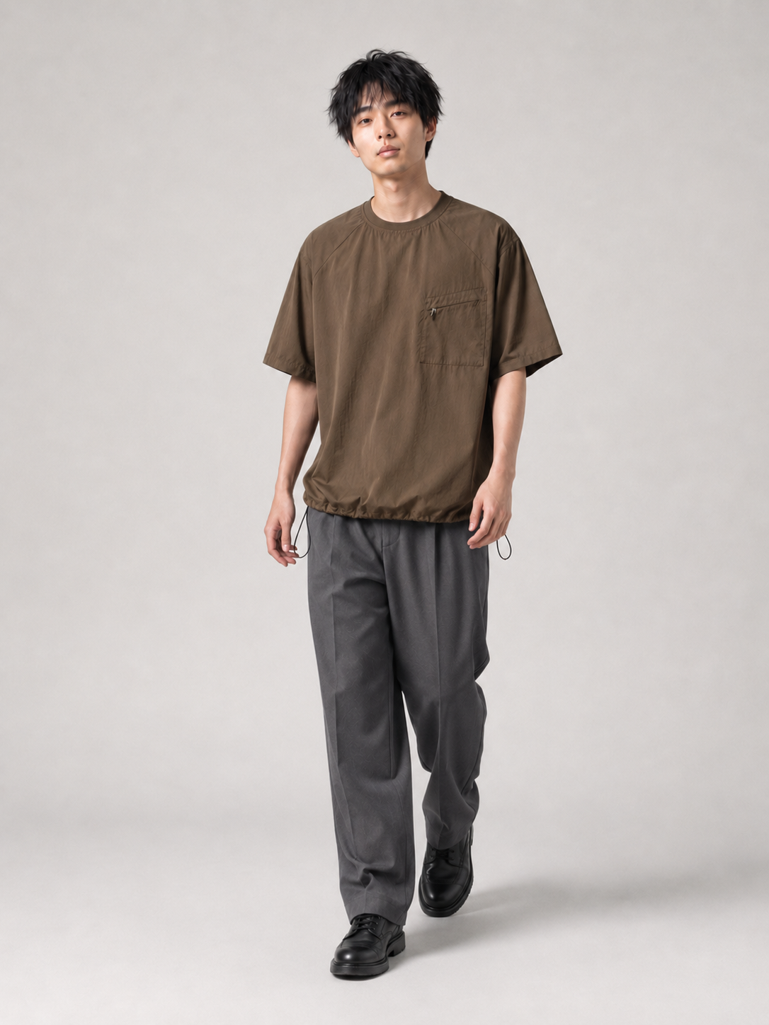 [color:brown] Quick-dry shirt model view