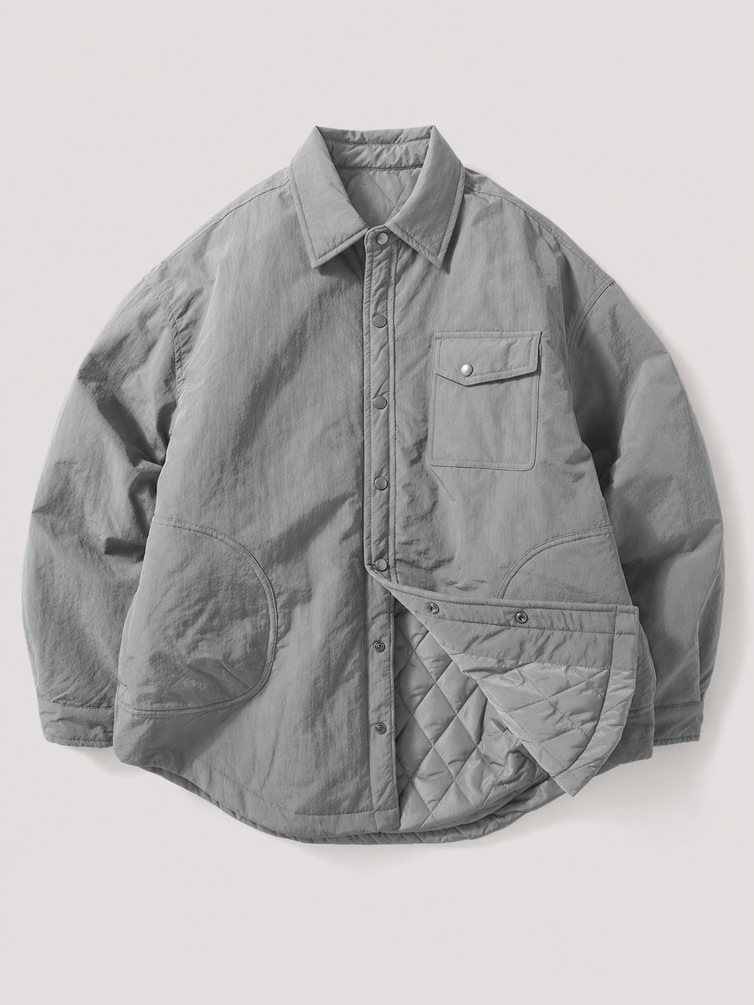 [color:gray] Quilted Liner Shirt Jacket / gray — product