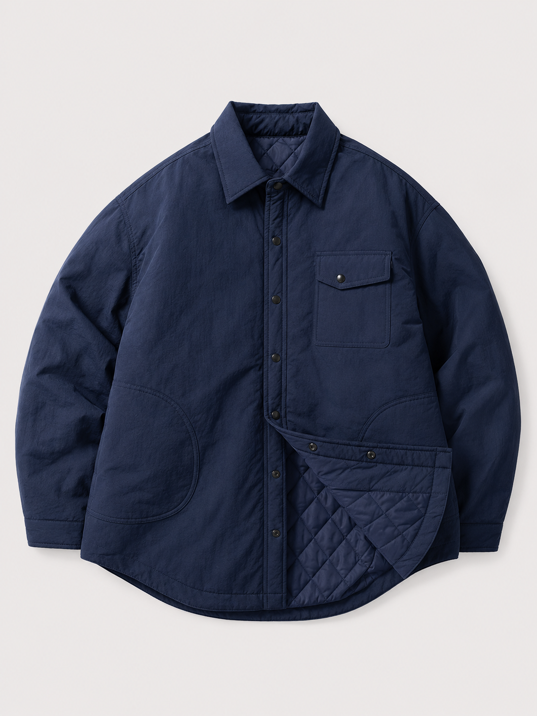 [color:navy-blue] Quilted Liner Shirt Jacket / navy blue — product