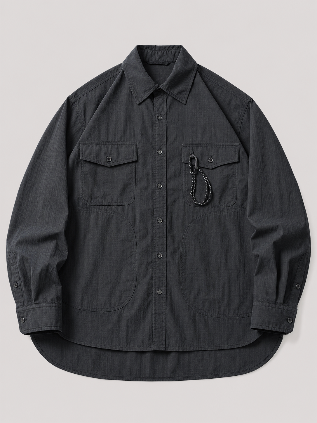 [color:black] Ripstop Utility Overshirt / Black — product