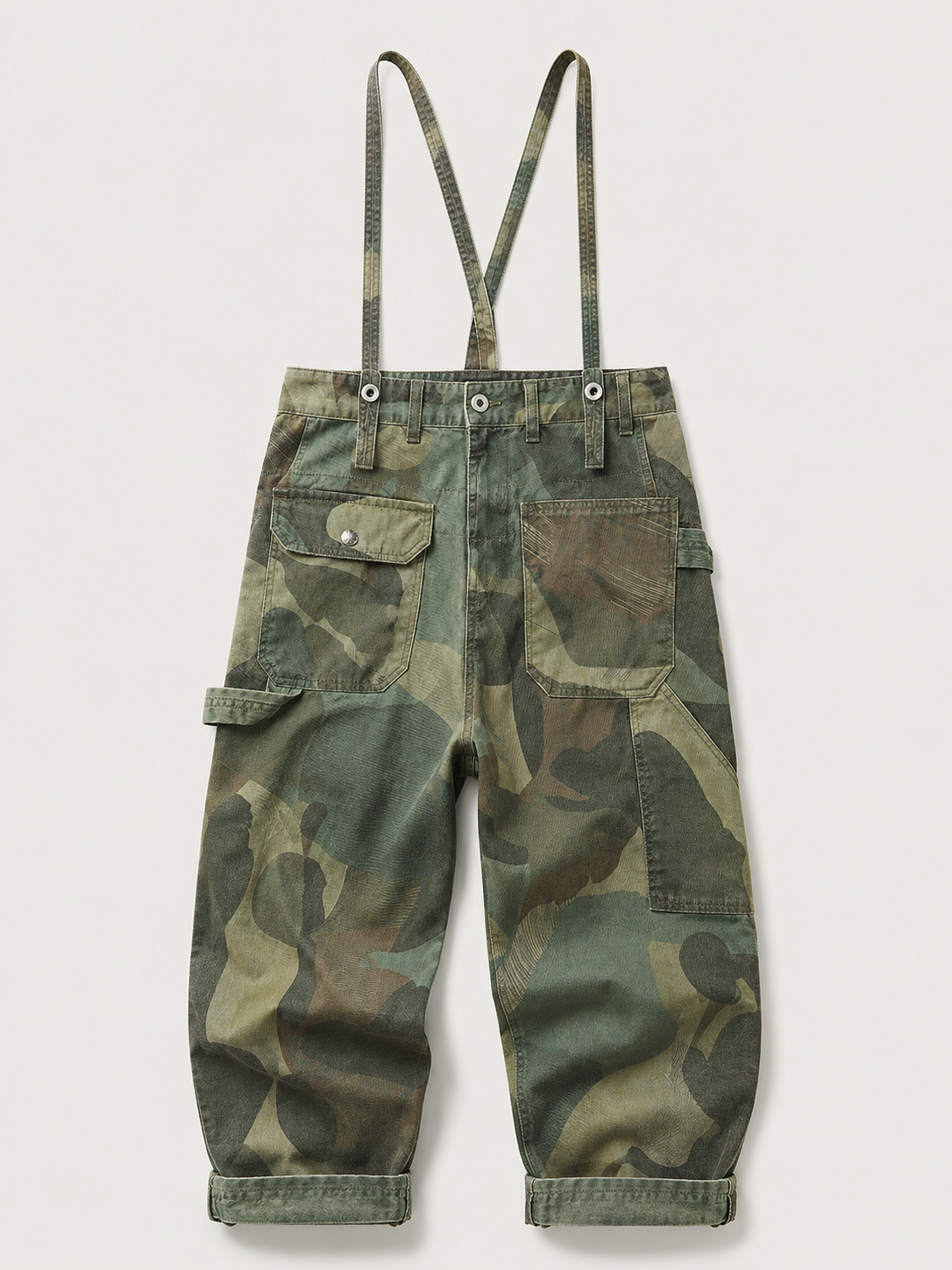 [color:dark-green-camouflage] Suspender trousers product view