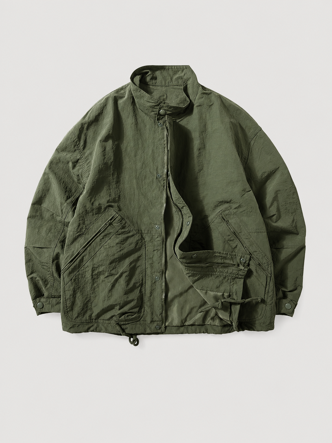 [color:army-green] Windproof Stand-Collar Jacket / army green — product