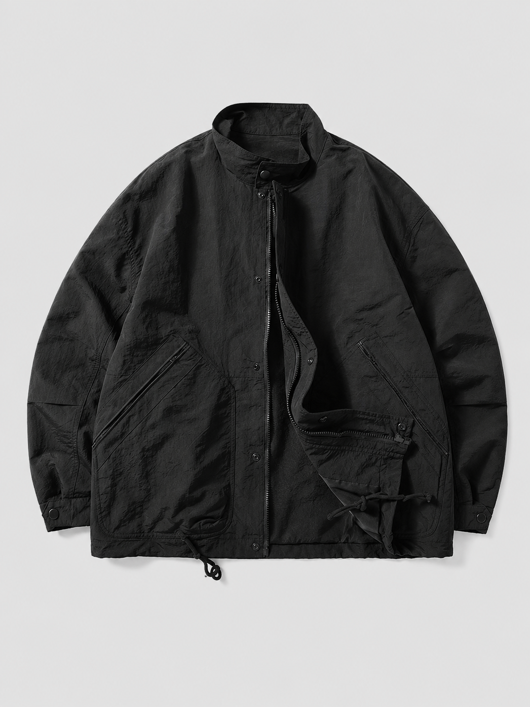 [color:black] Windproof Stand-Collar Jacket / black — product