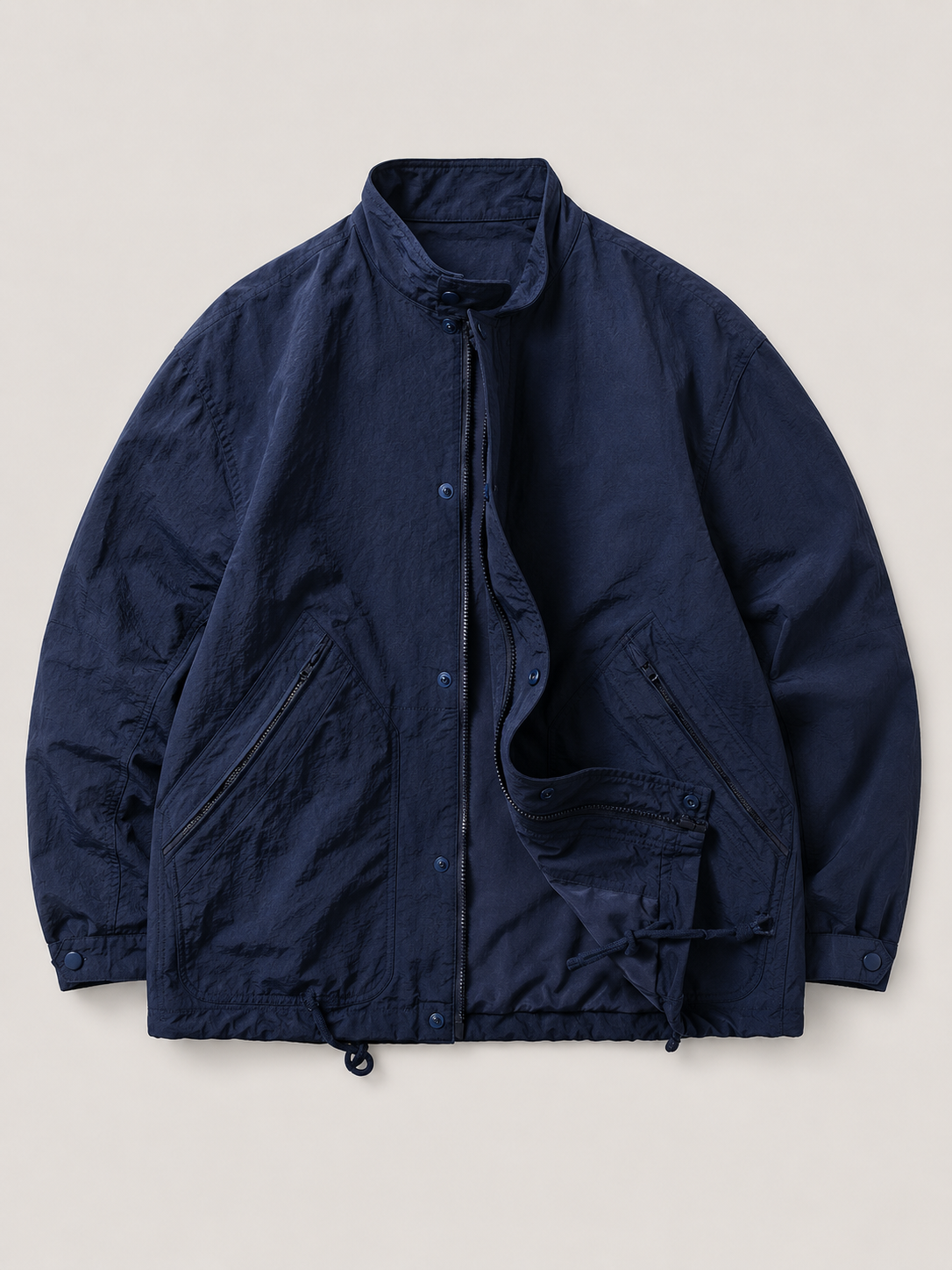 [color:navy-blue] Windproof Stand-Collar Jacket / navy blue — product