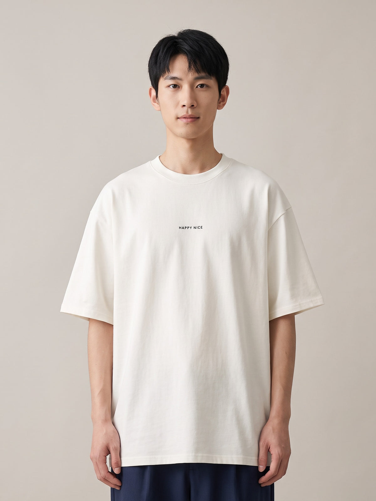 Wordmark Crewneck Tee in Off-White, studio